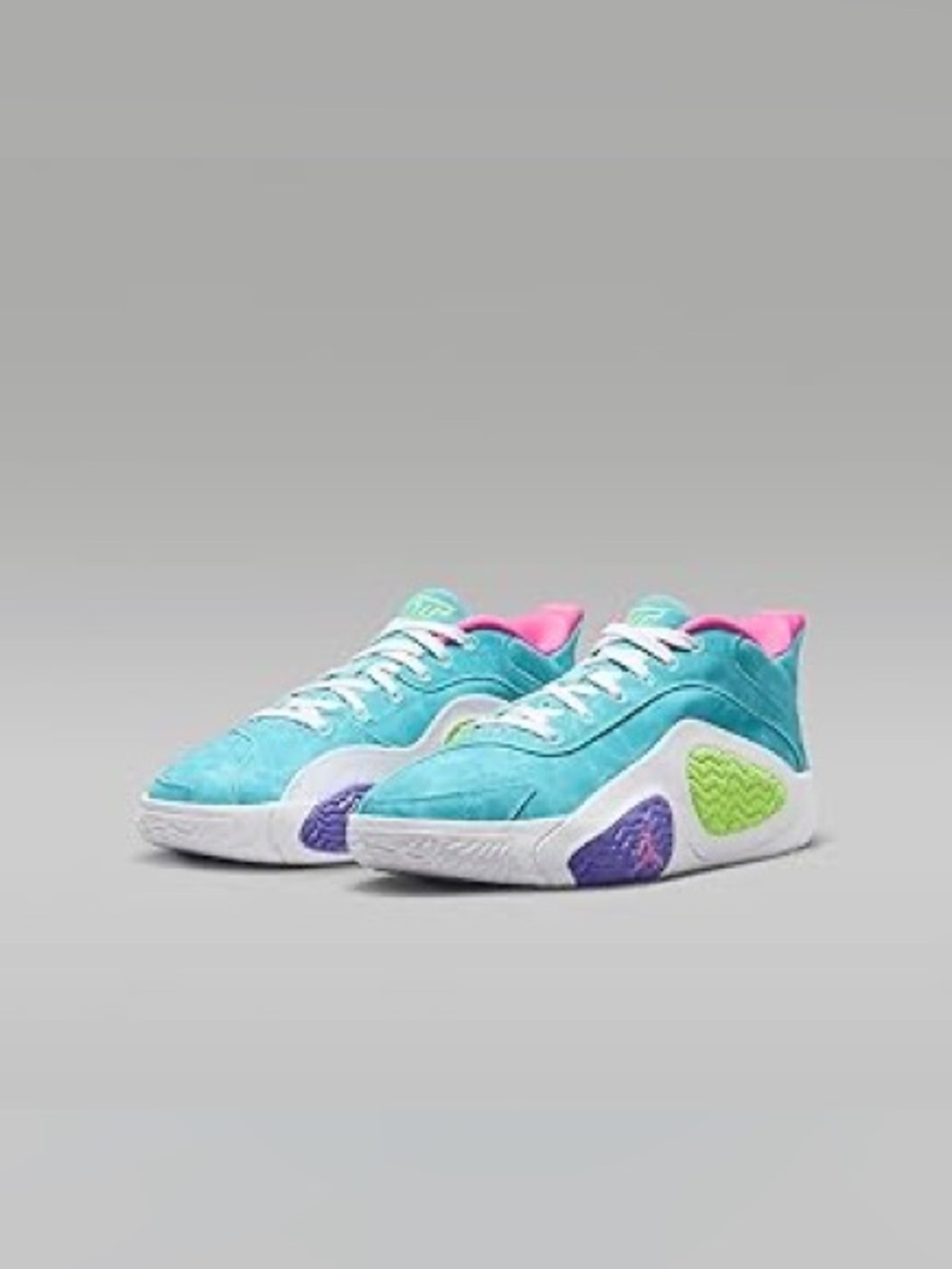 Jordan Tatum 2 Wave Runner Basketball Shoes Youth 5 Teal/Pink/Lime - Picture 2 of 10